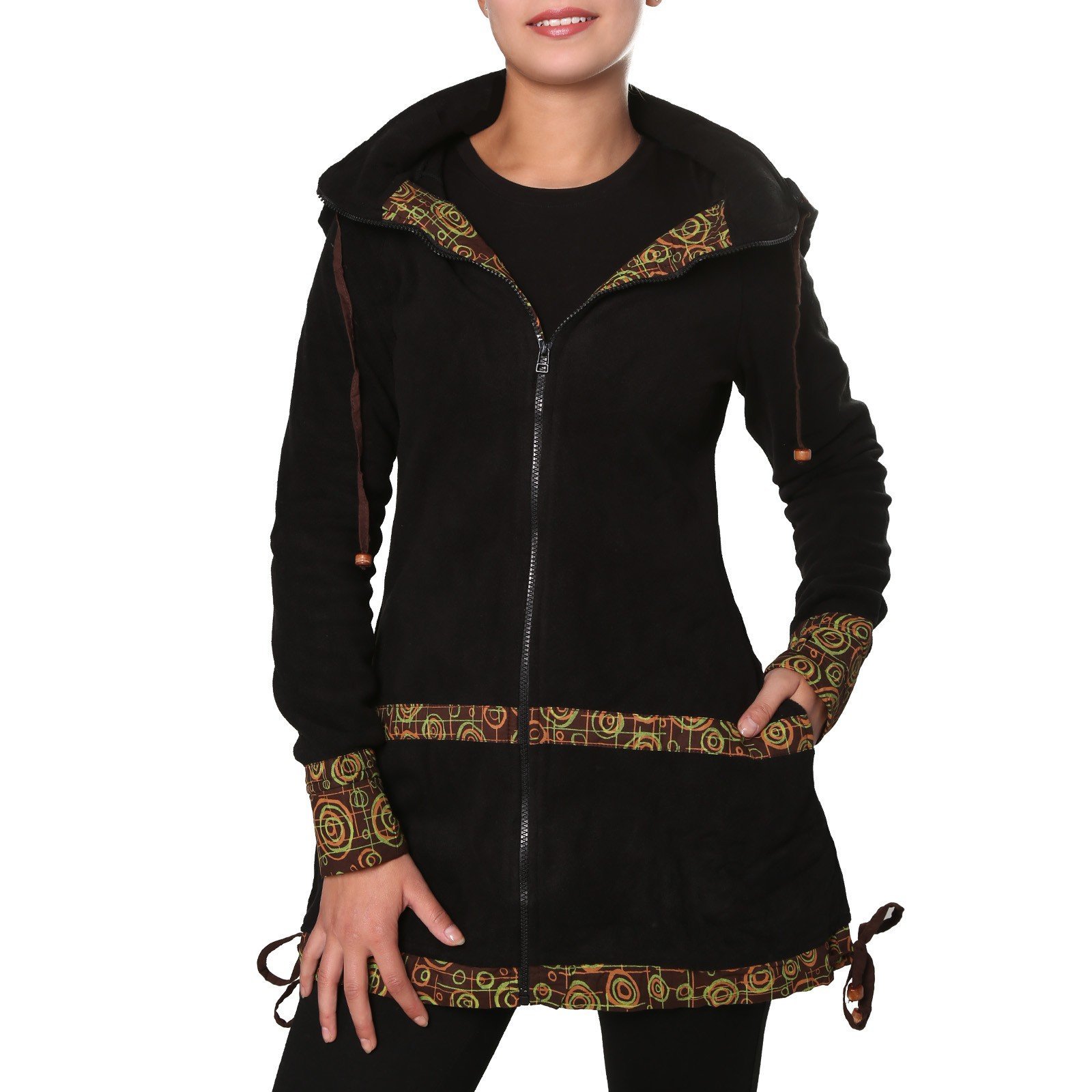 Жіноче коротке флісове пальто Kunst und Magie зі знімним загостреним капюшоном Fairy, фото №3