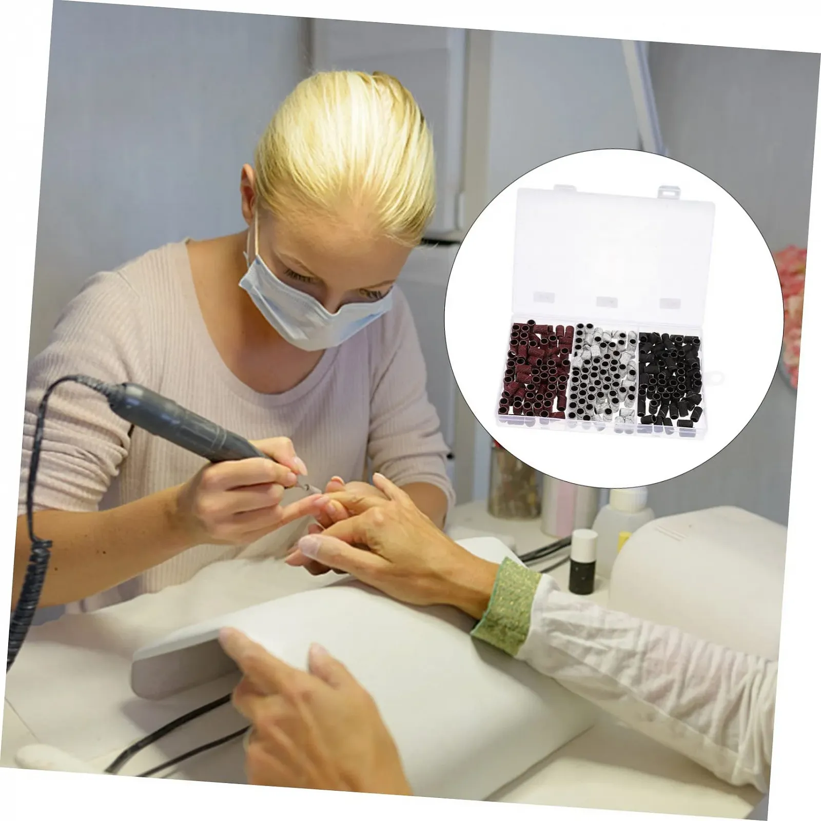 Полировочное кольцо OATIPHO 210 шт. с полировальными головками для маникюра, натуральных ногтей и прочего из высококачественного материала, фото №2