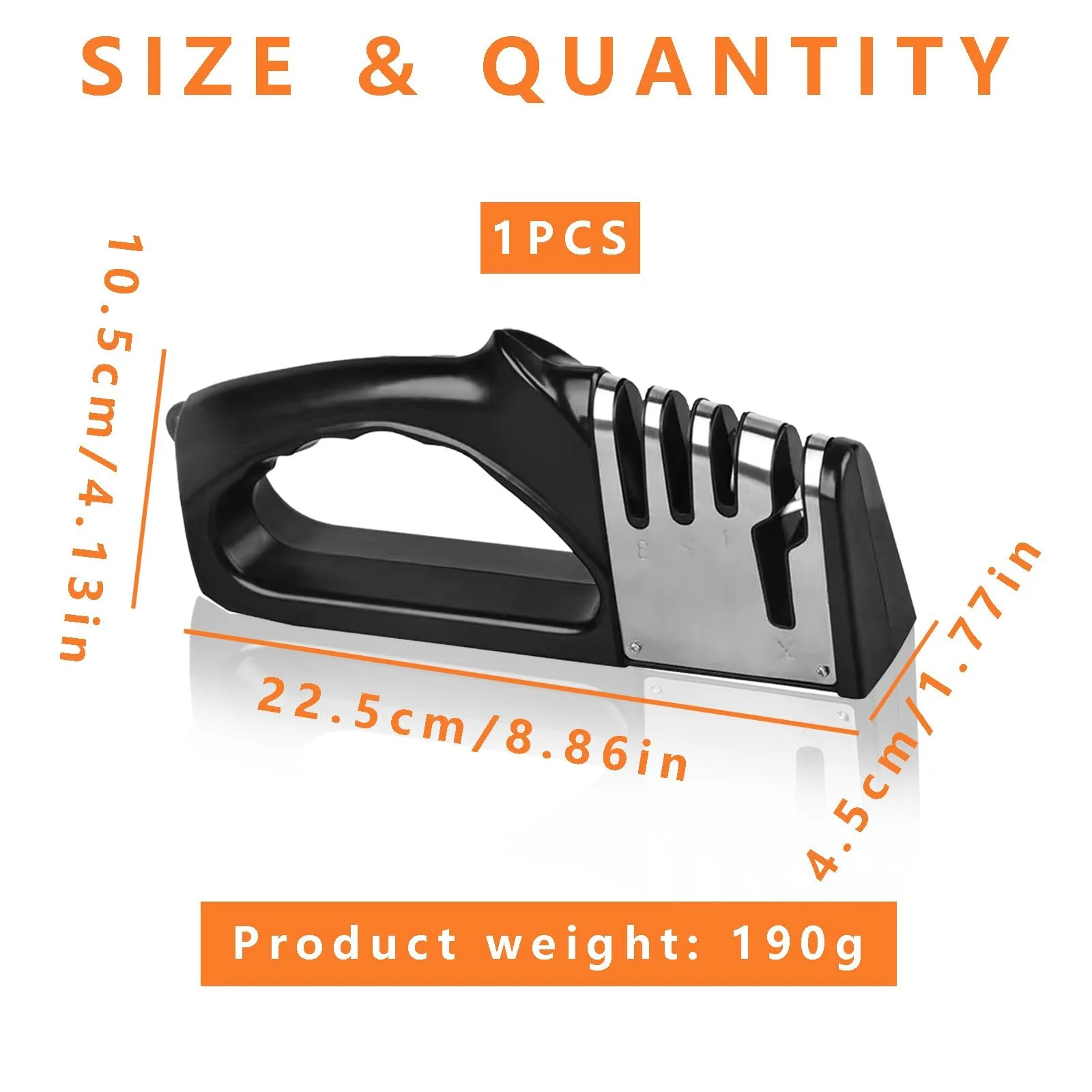 Точилка для ножів 4-in-1 Professional з ергономічною ручкою та нековзною гумою, фото №2