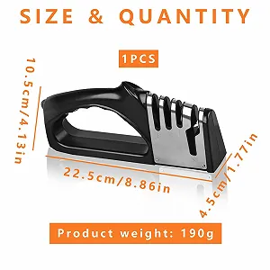 Точилка для ножей 4-in-1 Professional с эргономичной ручкой и нескользящей резиной synthetic.ua - Фото 1