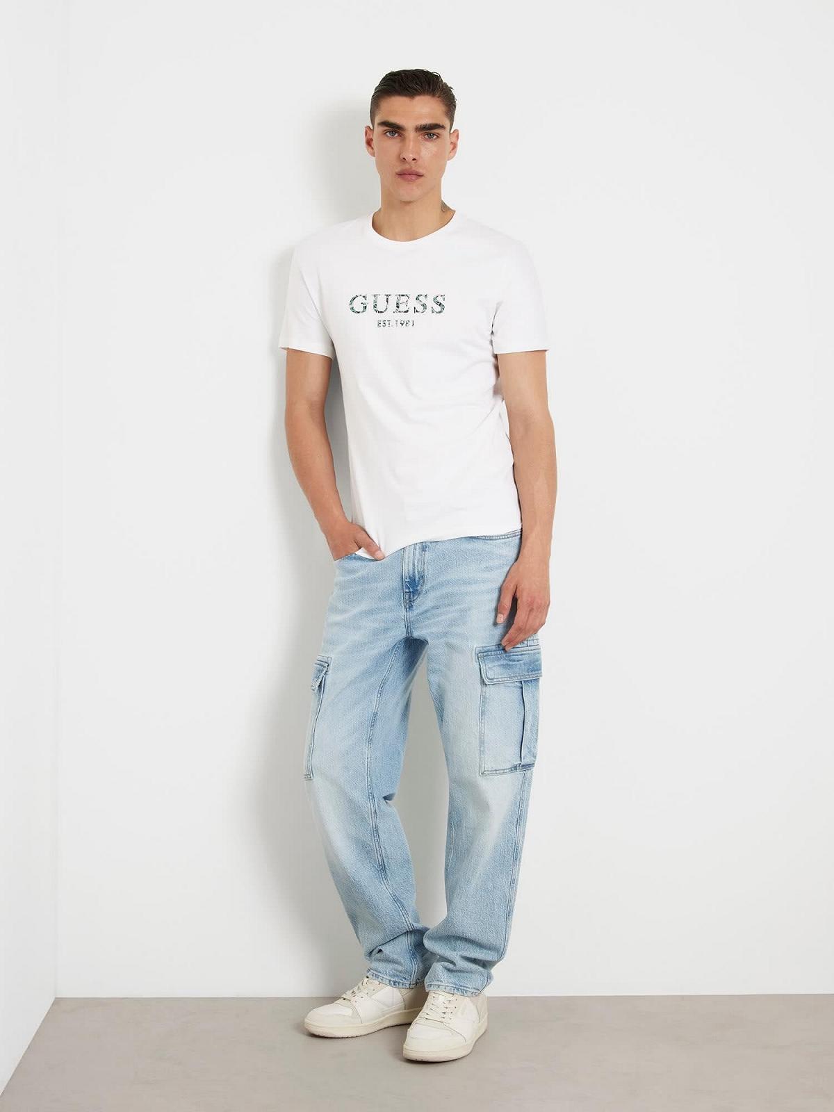 Мужская футболка Guess - M5GI19 J1314 (SS CN Logo Tee) — Белая - L, фото №2
