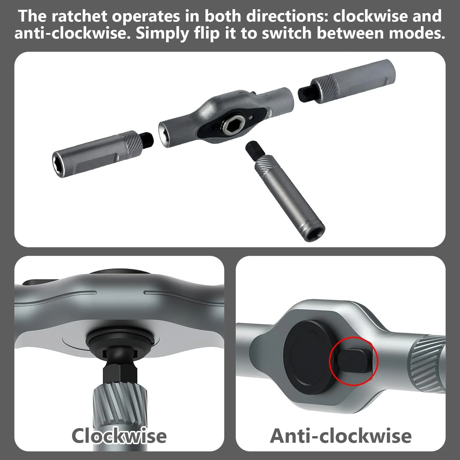 Набір магнітних викруток 42-в-1 з тріскачкою та Т-подібним руків’ям, фото №4