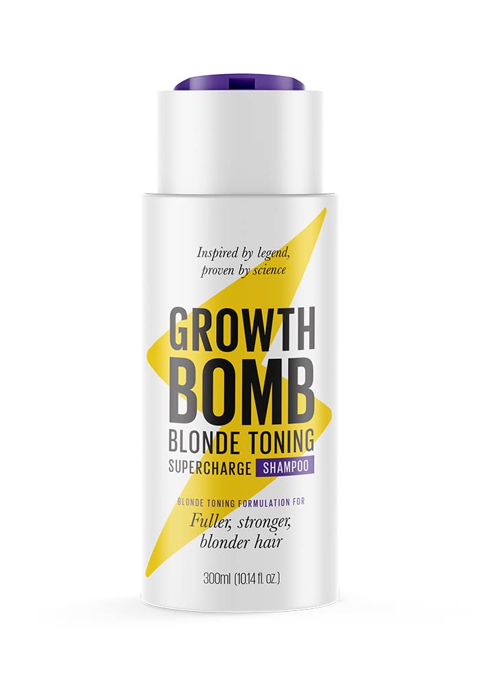Shampoo Growth Bomb Blonde Toning Supercharge 300мл Для світлішого, зміцненого блонду Yerba Maté Натуральні інгредієнти, фото №1