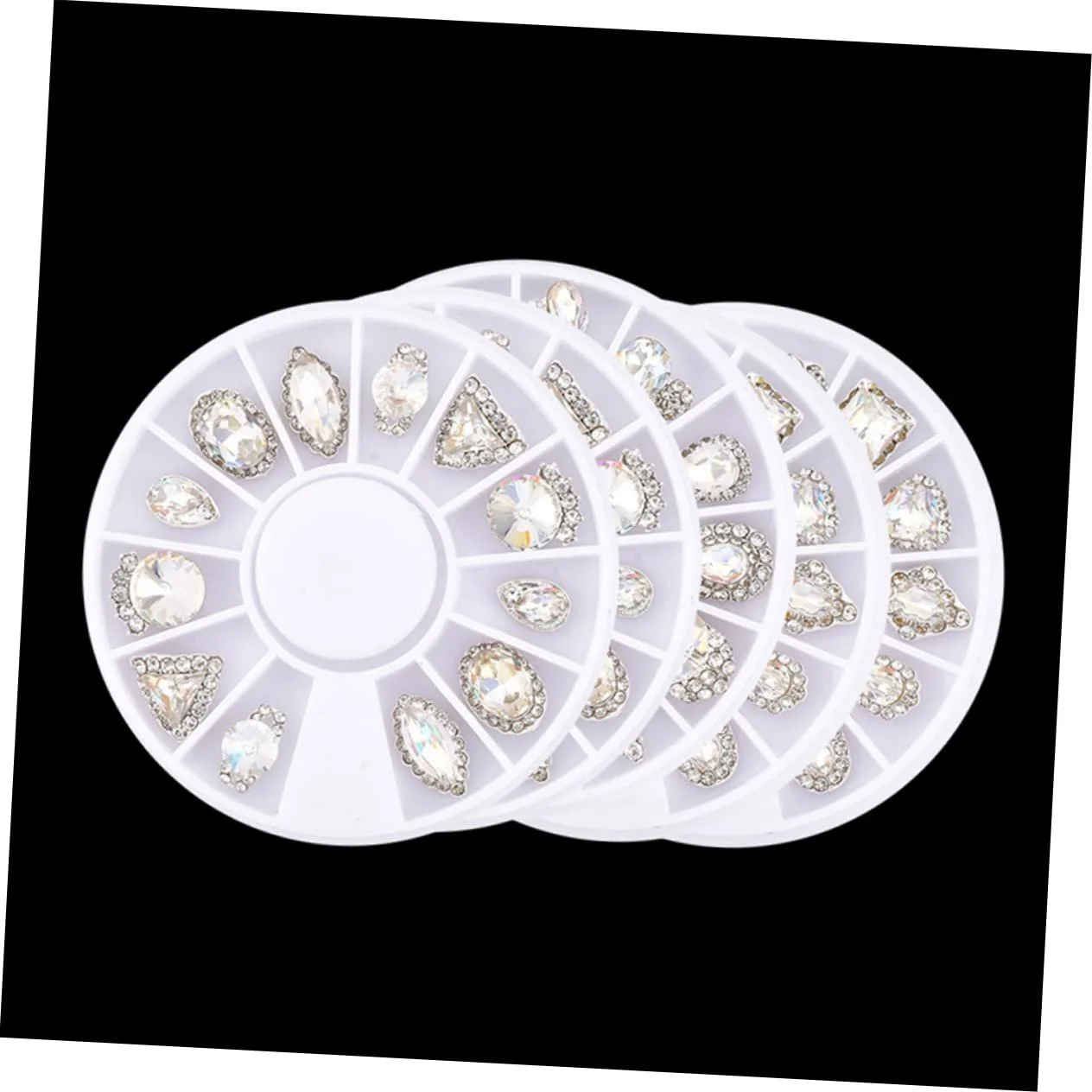 Набор страз MAGICLULU, 3 коробки, инструменты для маникюра, 12 сеток, украшения для ногтей, блестящие кристаллы, фото №7