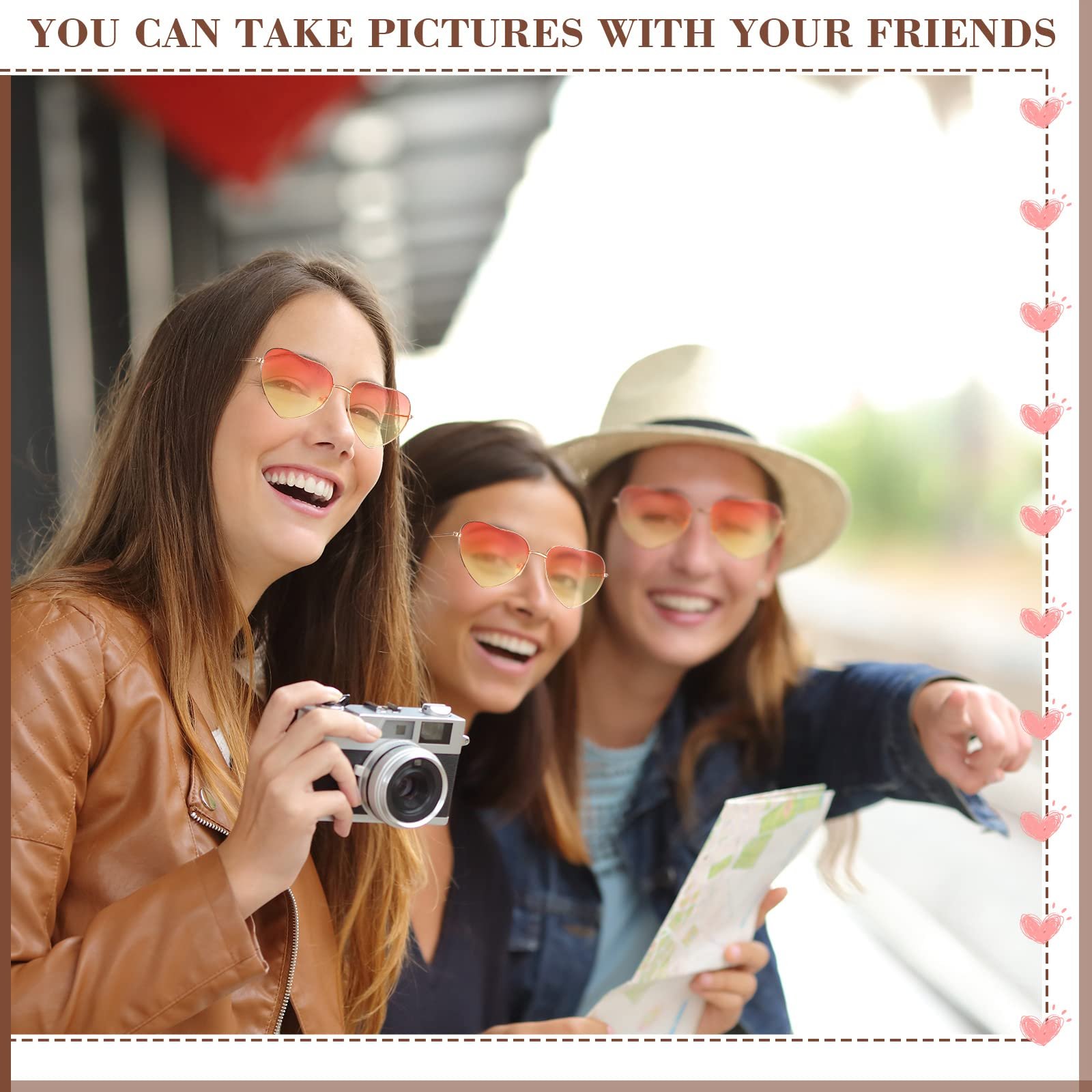 Солнцезащитные очки Сердцевидной формы BBTO, 2 шт., ретро, фото №5