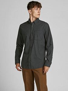 Рубашка Jack&Jones CLASSIC HEATHER L/S STS 12189760 Slim Fit Tёмно-серый - Фото 1