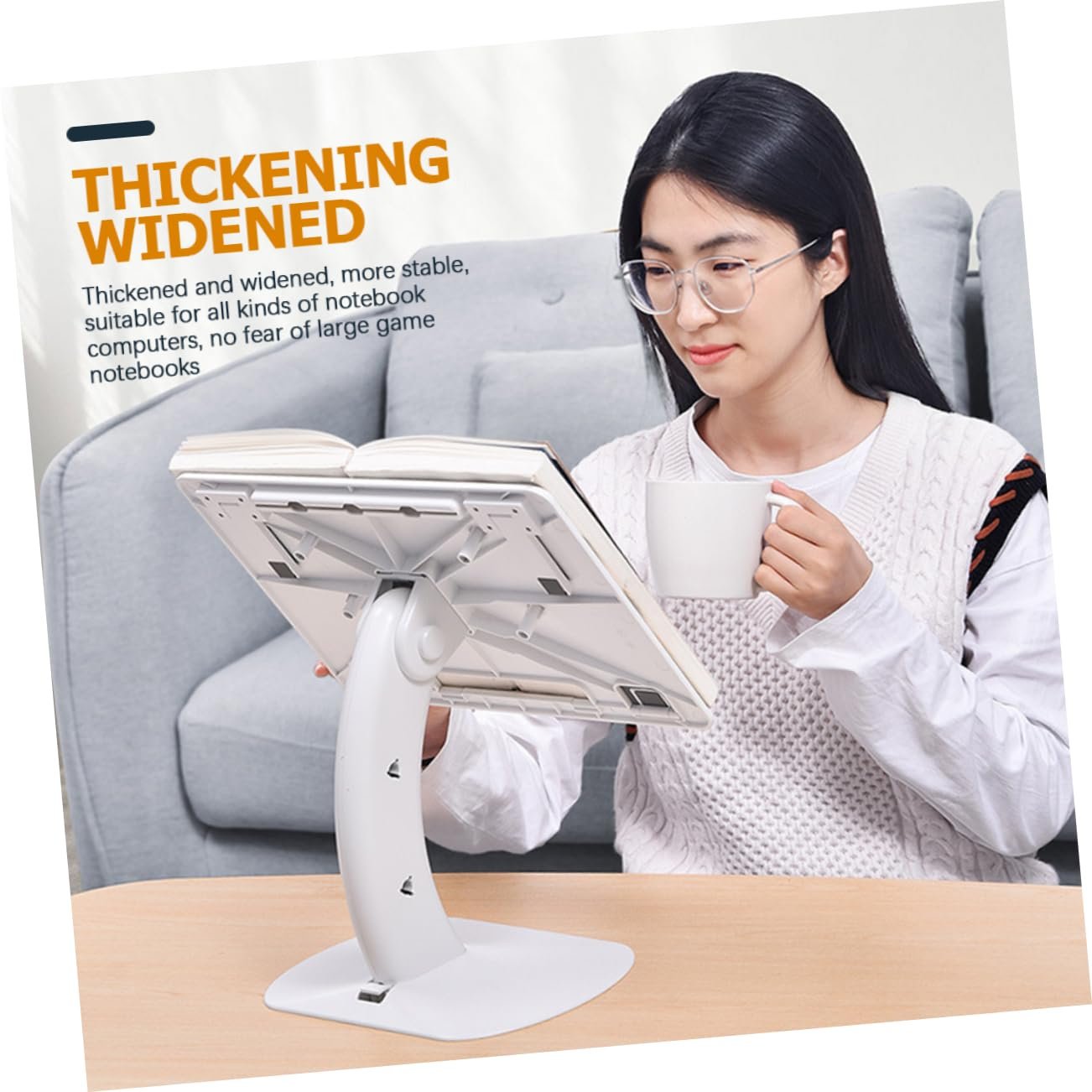Підставка для ноутбука Uonlytech Ергономічна регульована для столу, стабільна для навчання, фото №6