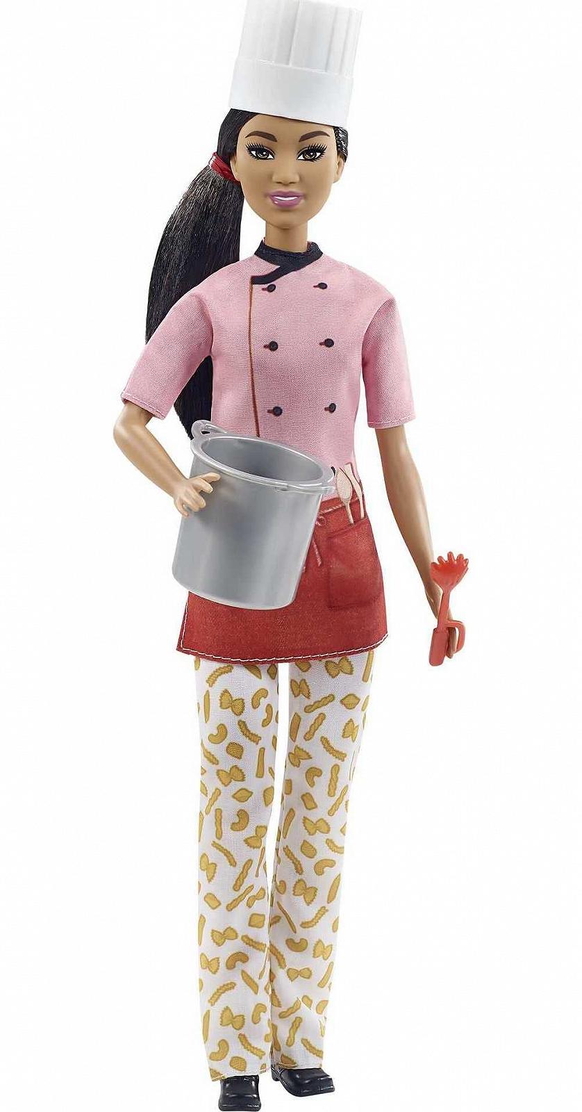 Лялька Barbie Pasta Chef GTW38 30 см Кольоровий топ Штани з принтом локшини, фото №1