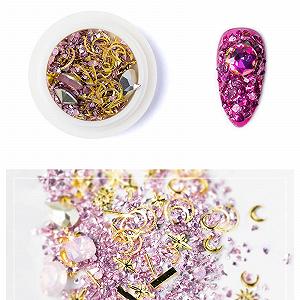 Стрази для нігтів Різні форми Сплав Пластик Мікс 1 коробка Фіолетовий synthetic.ua - Фото 1