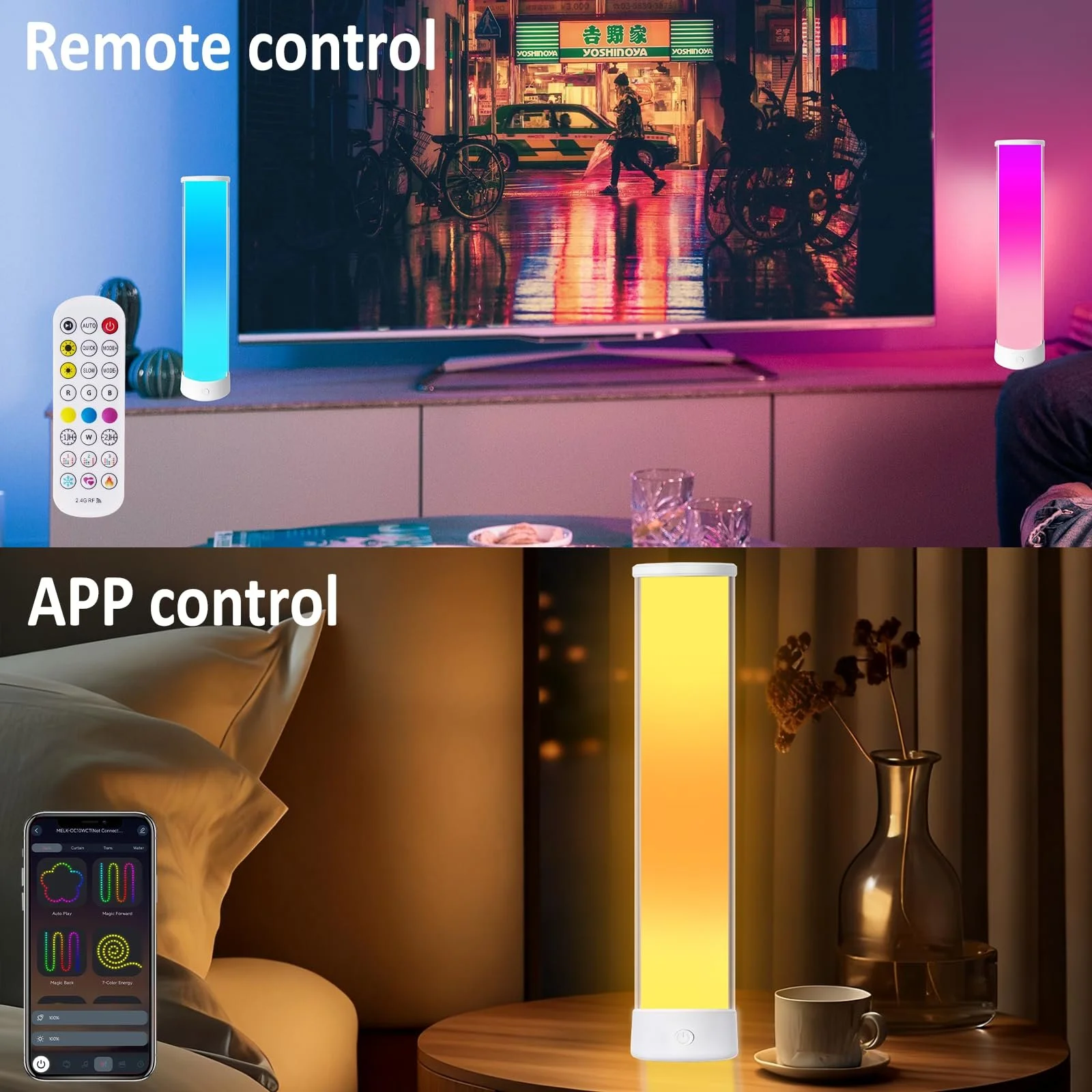 Настільна лампа Monemey Smart LED App Remote Control Timer Music Mode Rechargeable, фото №5