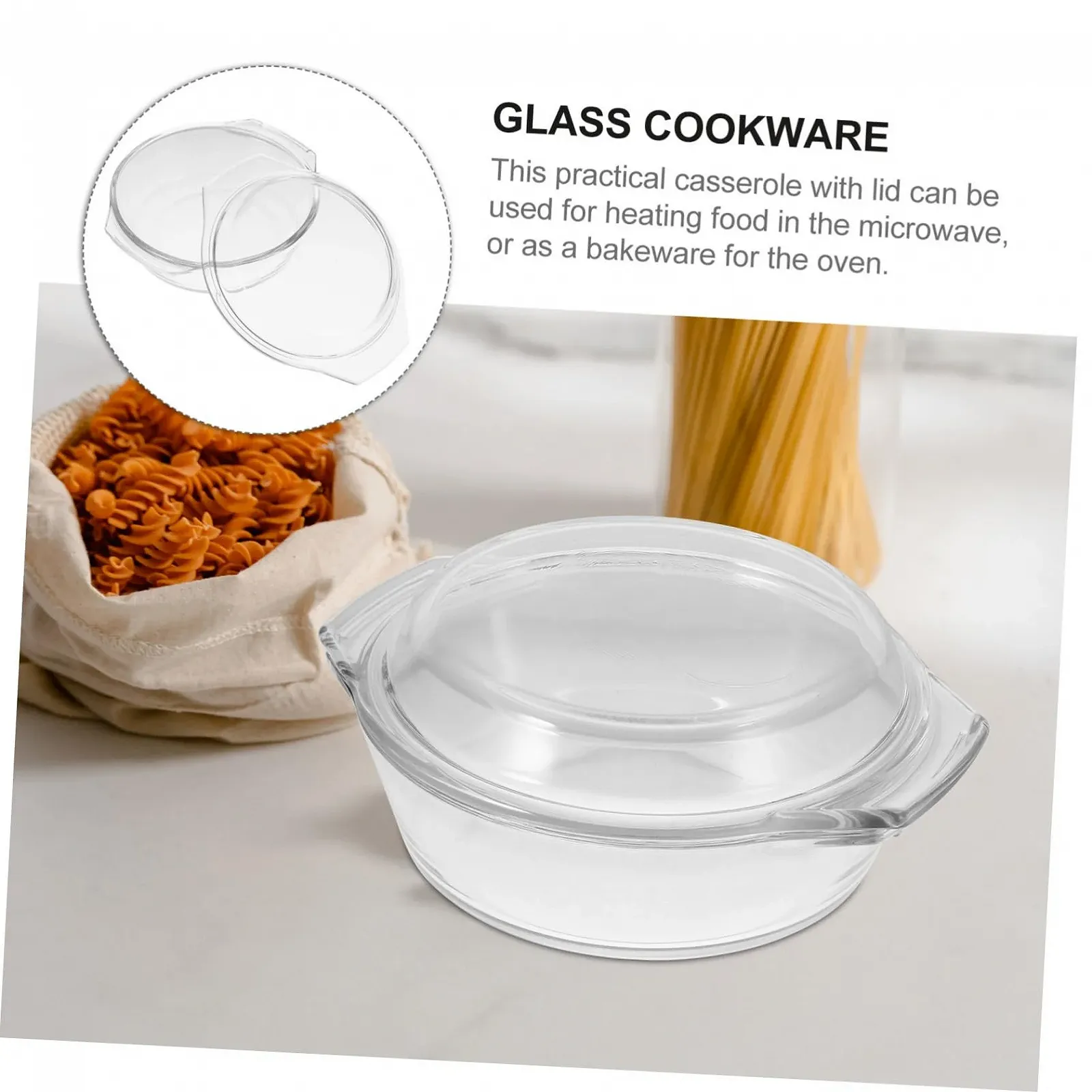 Форма для запікання Термостійка з кришкою та ручками Скляна, фото №4 Форма для запікання Термостійка з кришкою та ручками Скляна, фото №4