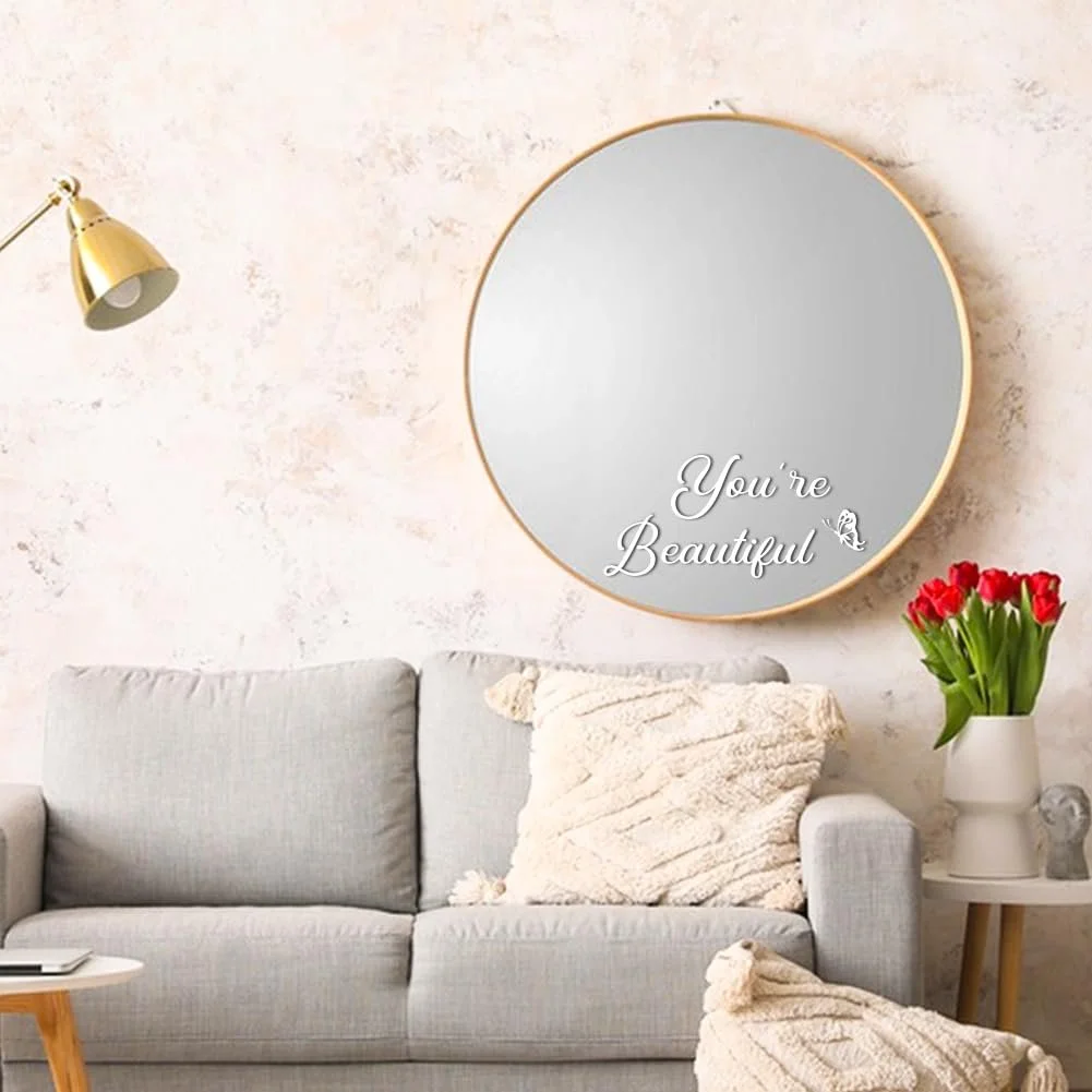 Наклейки на дзеркало "Du Bist Schön" 3 штуки 3 стилі Світловідбиваючі 450 x 60 мм, фото №5 Наклейки на дзеркало "Du Bist Schön" 3 штуки 3 стилі Світловідбиваючі 450 x 60 мм, фото №5