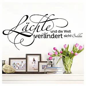 Наклейка на стіну Grandora W994 Quote Buddha Smile 58 x 26 см коричнева - Фото 1