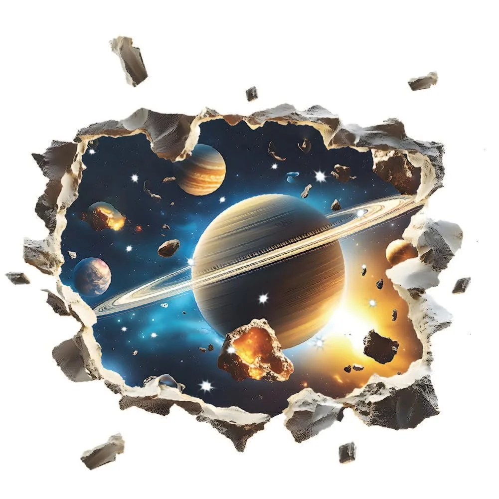 Наклейка на стіну 3D SUPERDANT Космічна галактика Вінілова Синя, фото №3