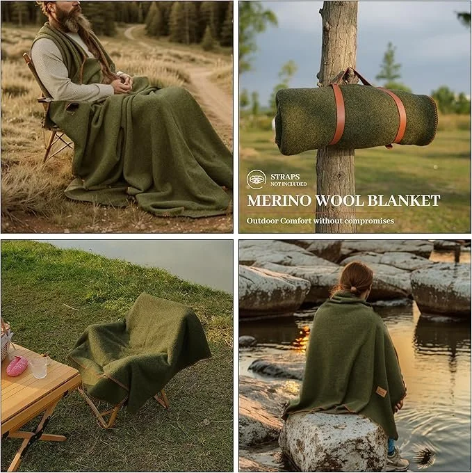 Покривало з мериносової вовни Acushla Merino Wool / 160 x 200 см / Зелений, фото №3