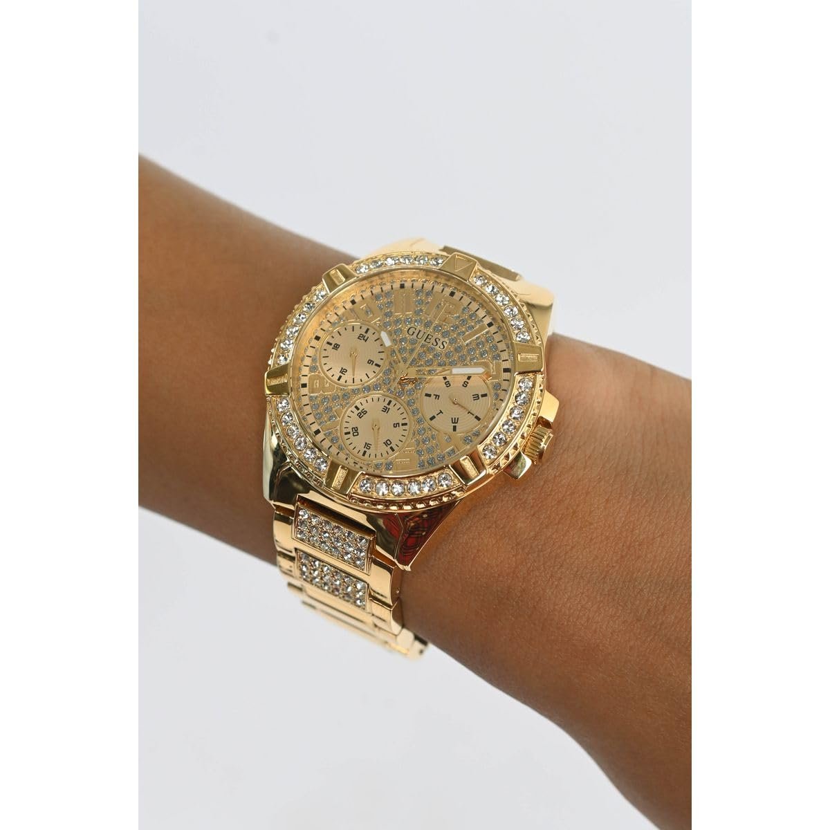 Женские Часы Guess W1156L2 Золотые Золотой Циферблат с Кристаллами, фото №6