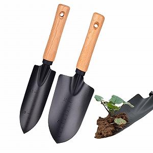 Лопата совковая садовый JIIJCAAC 2 шт. Многофункциональный Лопата совковая и широкая лопатка с деревянной ручкой для садоводства и кемпинга - Фото 1