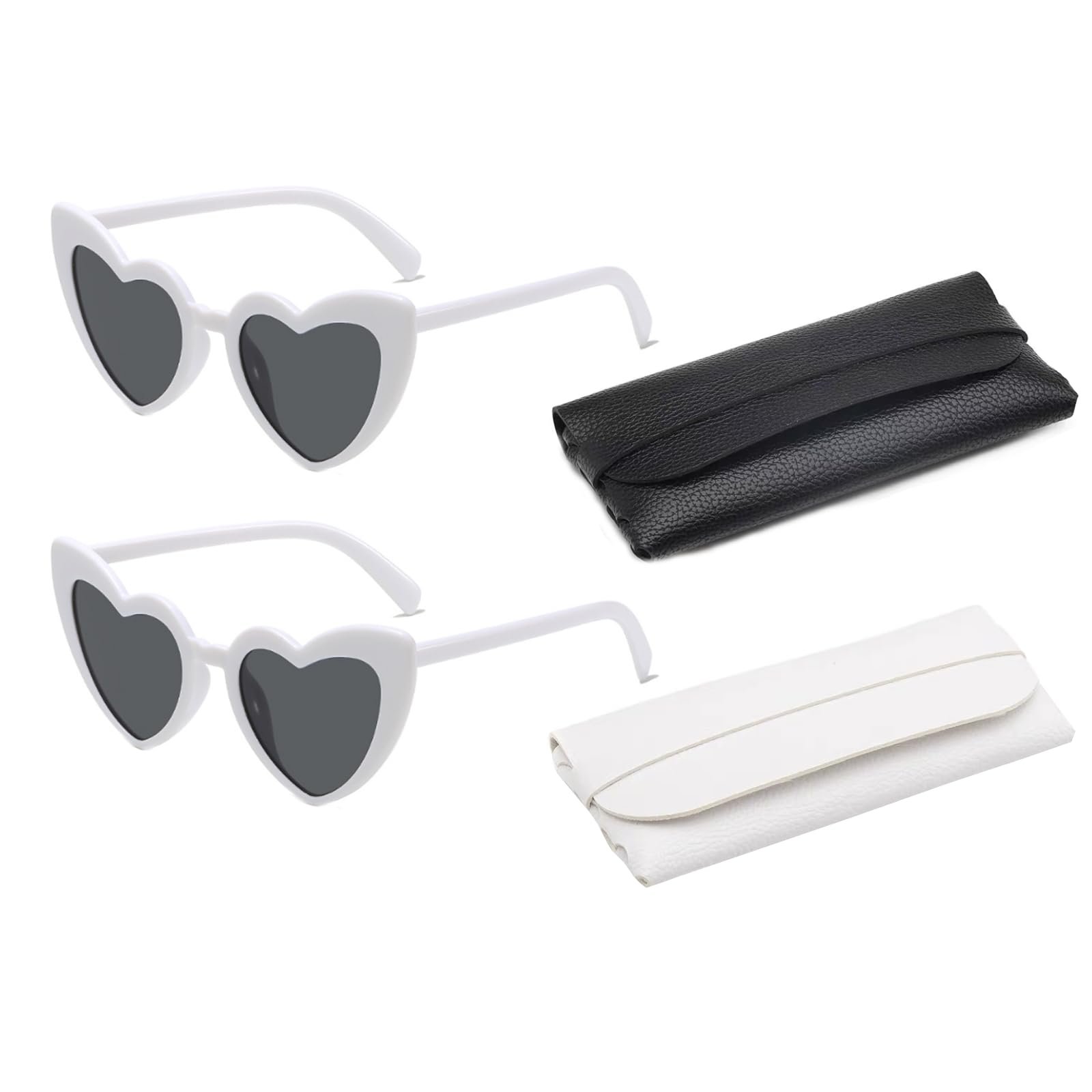 Сонцезахисні окуляри LIANRISES Серце Білі, 2 шт, фото №1