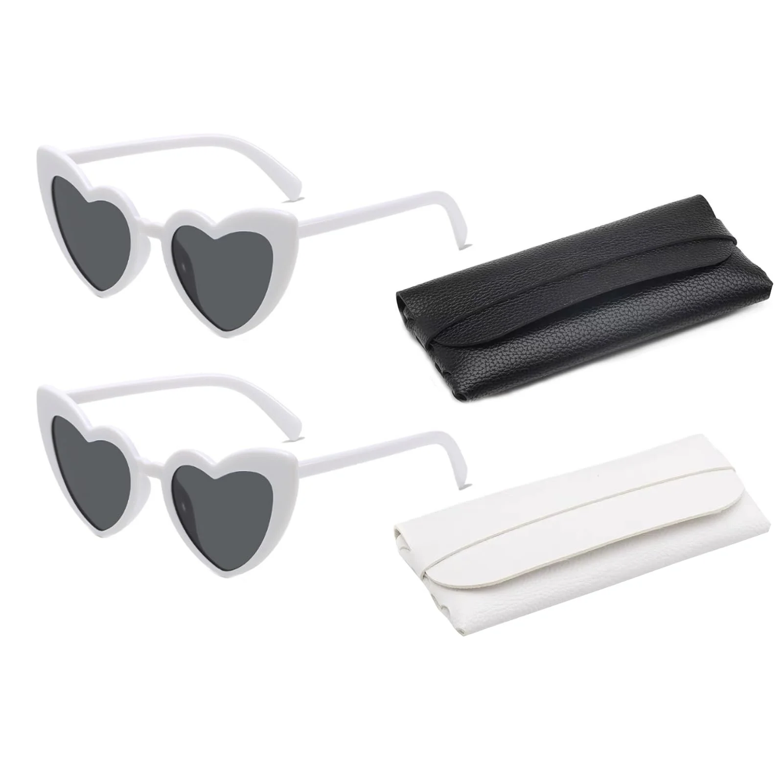 Солнцезащитные очки LIANRISES Сердце Белые, 2 шт, фото №1