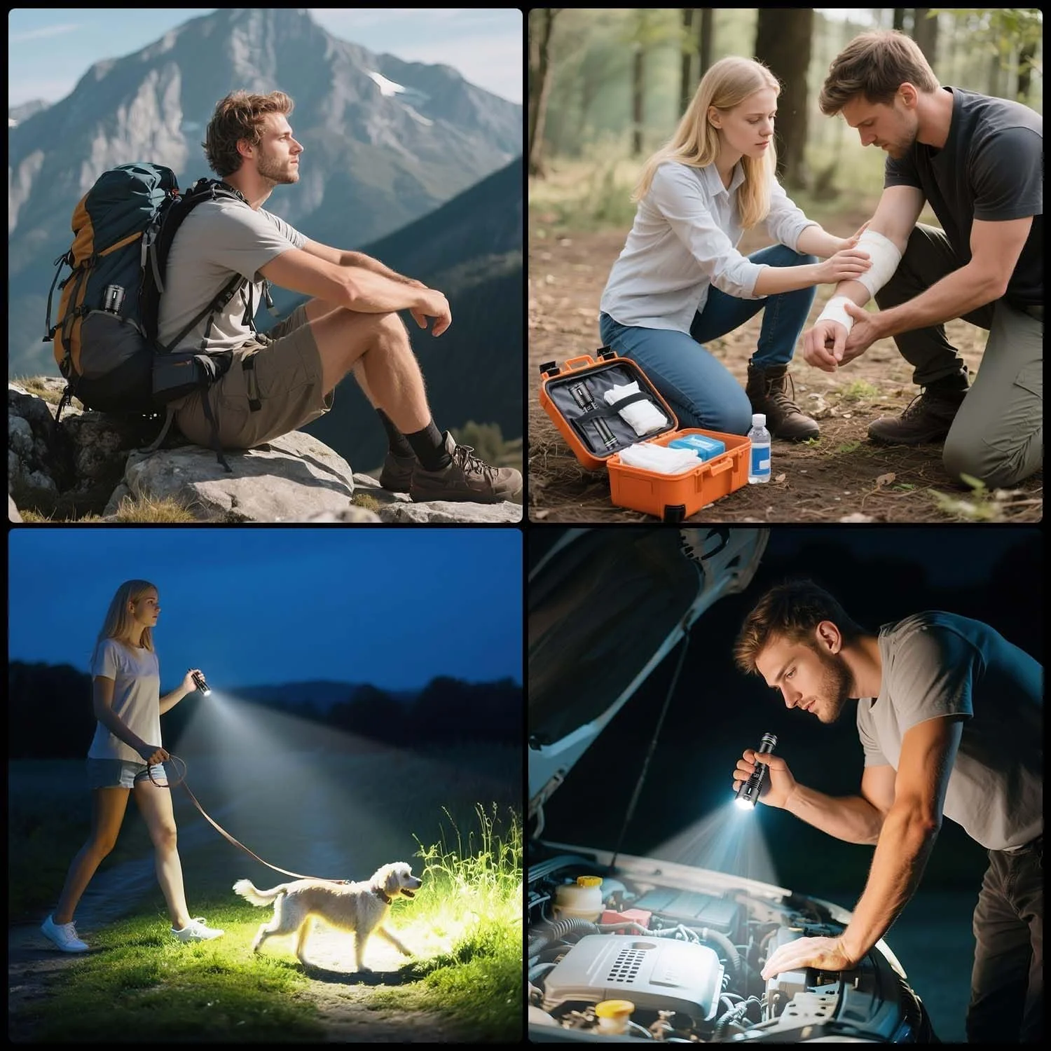 Ліхтар LED Акумуляторний 500 000 Люменів, Надзвичайно Яскравий, Міцний, 5 Режимів Освітлення, З можливістю масштабування, Акумулятор 5000 mAh, IPX7 Водонепроникний, фото №6