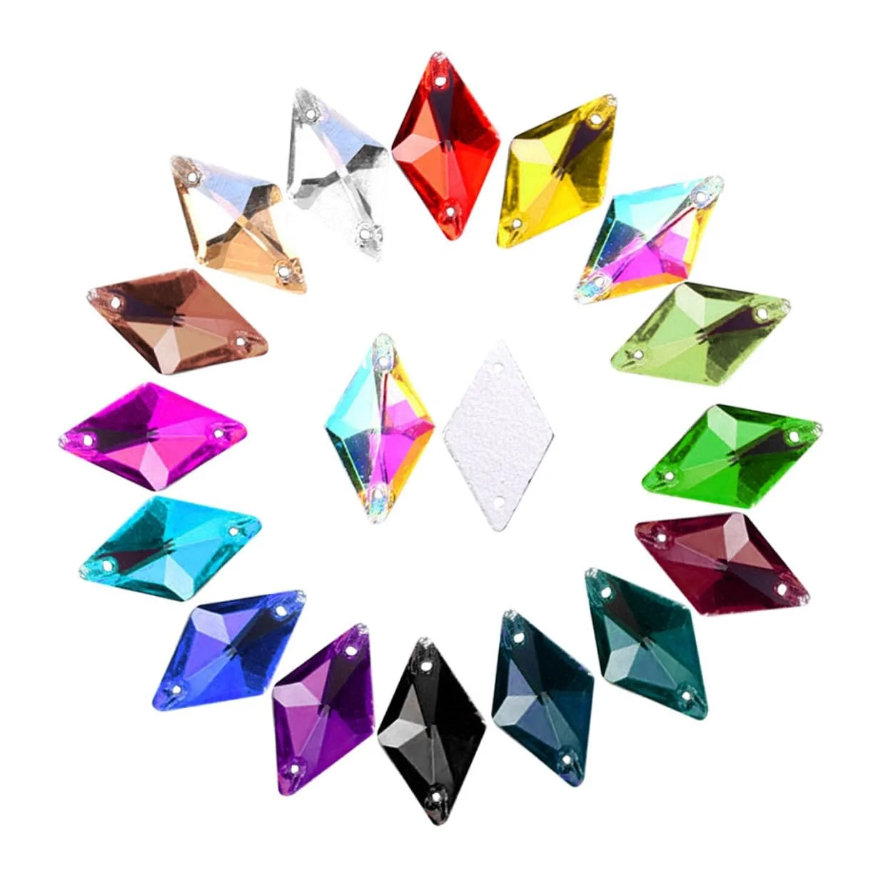 Прикраси для рукоділля Healvian 56 шт., кристали скло, колір AB, фото №6