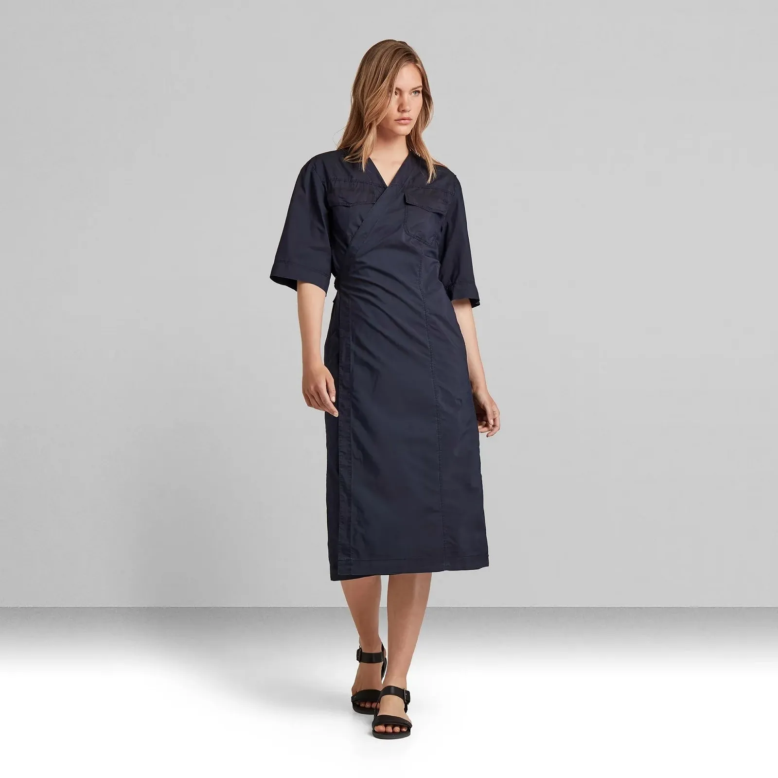 Женское платье G-Star RAW V-Neck Midi Wrap Dress - XXS, фото №1