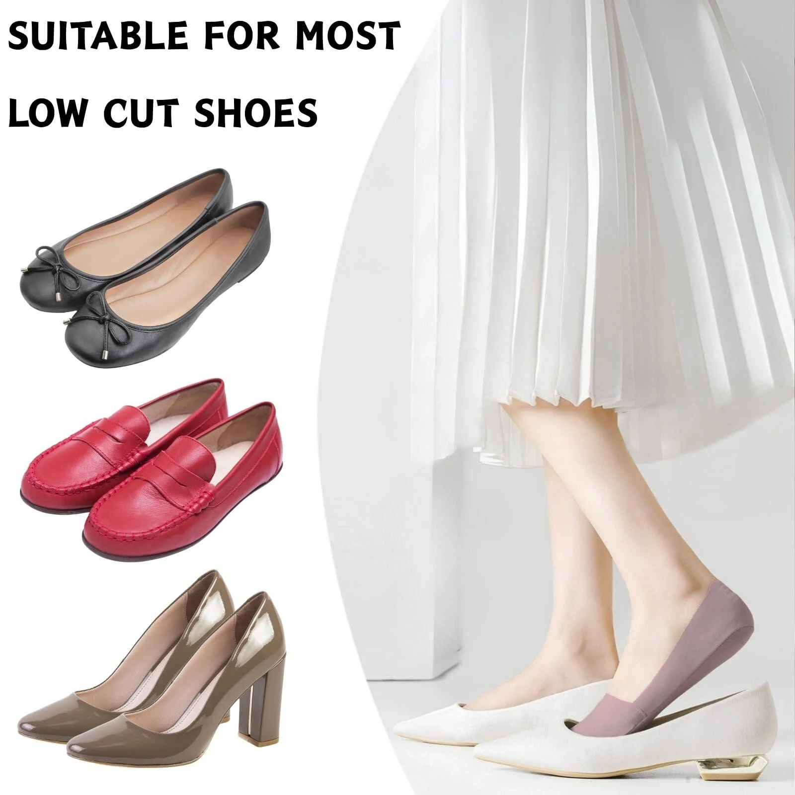 Носки KEYRI, 9 пар, женские, невидимые, для кроссовок, без следа, противоскользящие носки с силиконовой подушечкой, короткие полуноски, фото №6