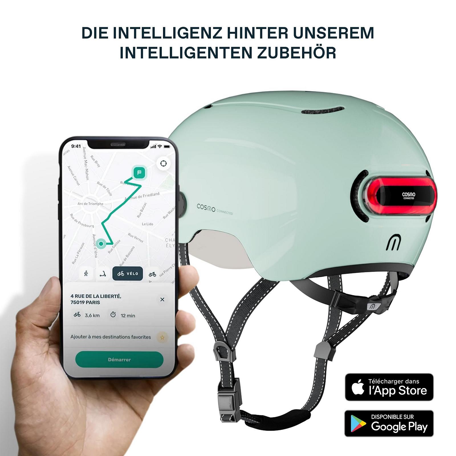 Шолом Cosmo Connected Cosmo Fusion Smart Bike and Scooter з козирком, розмір для дорослих - Поворотник, Автоматичний стоп-сигнал, Роздільна поїздка, Виявлення падіння, фото №7
