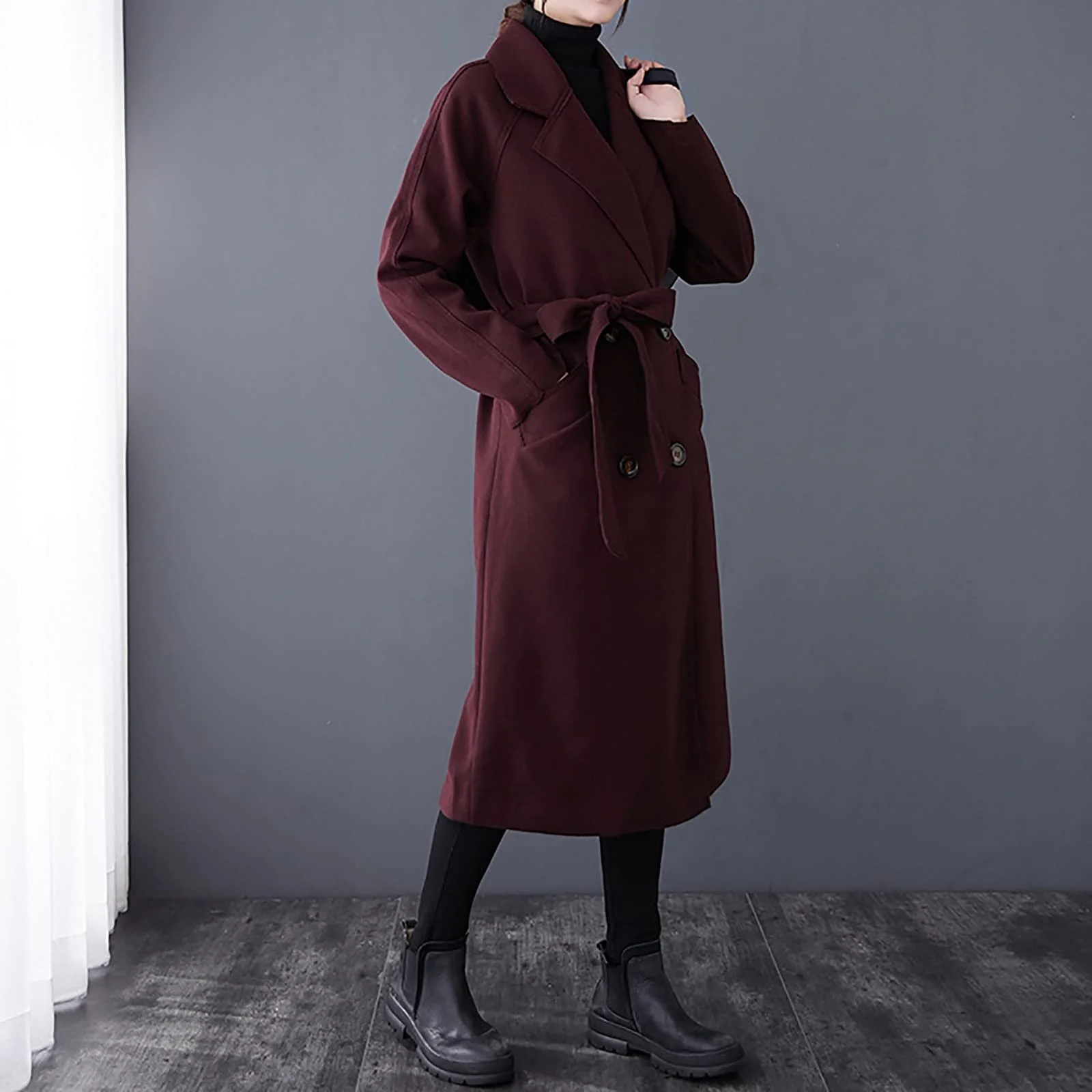 Пальто HZMM Кашемировая шерстяная смесь, фото №3