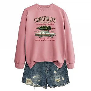 Женская Толстовка MLZHAN Girswold's Tree Farm Рождественский Пуловер Cемейная Праздничная Рубашка с Длинными Рукавами Tоп synthetic.ua - Фото 1