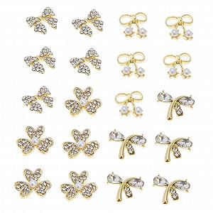 Украшения для ногтей Beavorty Крест, золотые стразы, бриллиантовые украшения, металлические жемчужины, 3D сплав, набор 20 штук - Фото 1