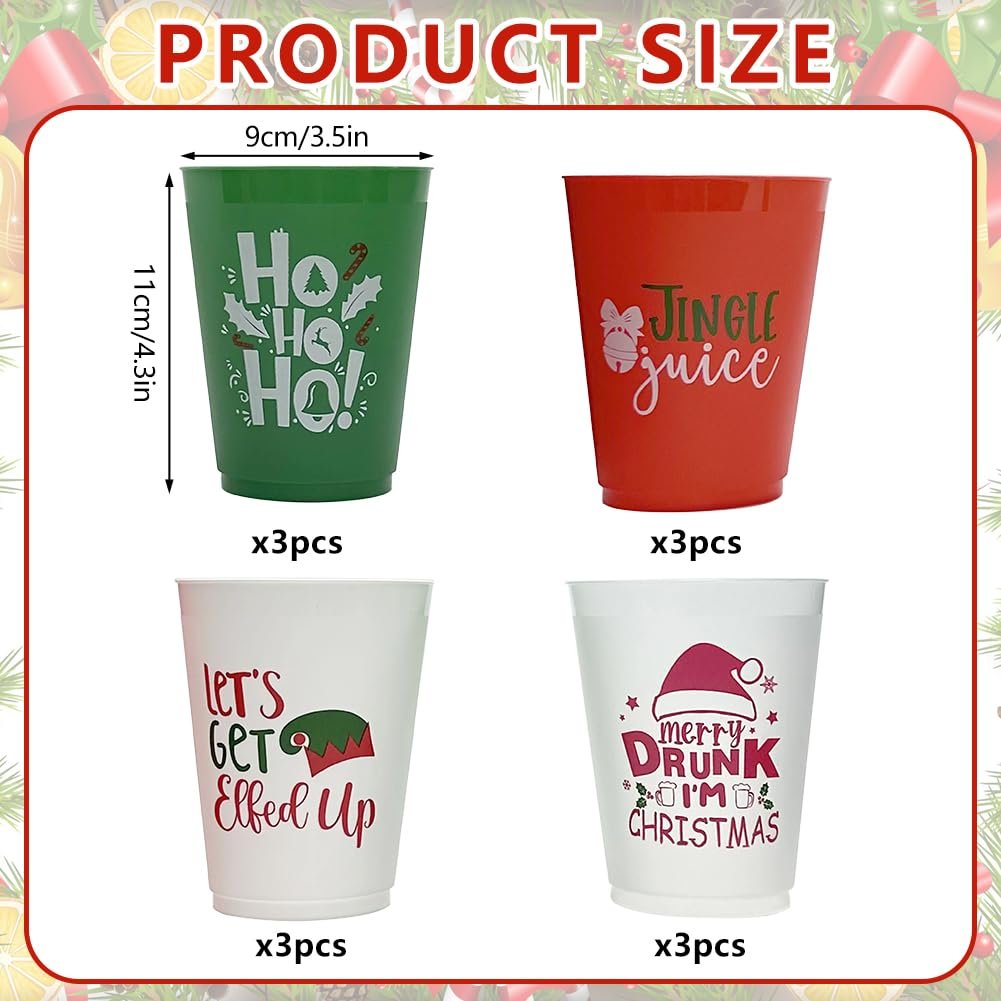 Чашка Cosiesnest Різдвяна Багаторазова 450 мл Червоний, набір 12 штук, фото №2