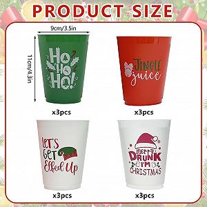 Чашка Cosiesnest Різдвяна Багаторазова 450 мл Червоний, набір 12 штук synthetic.ua - Фото 1