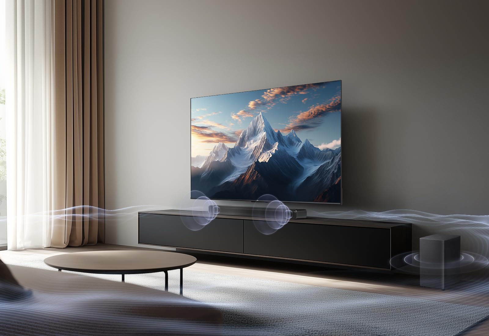 Саундбар TCL S55HE 2.1 канальный Dolby Atmos, 220 Вт Максимальная Мощность с Двойной Бас-системой, Поддержка DTS Virtual X, HDMI eARC и Bluetooth 5.3, Саундбар с Беспроводным Сабвуфером, Домашний Кинотеатр, фото №12 Саундбар TCL S55HE 2.1 канальный Dolby Atmos, 220 Вт Максимальная Мощность с Двойной Бас-системой, Поддержка DTS Virtual X, HDMI eARC и Bluetooth 5.3, Саундбар с Беспроводным Сабвуфером, Домашний Кинотеатр, фото №12