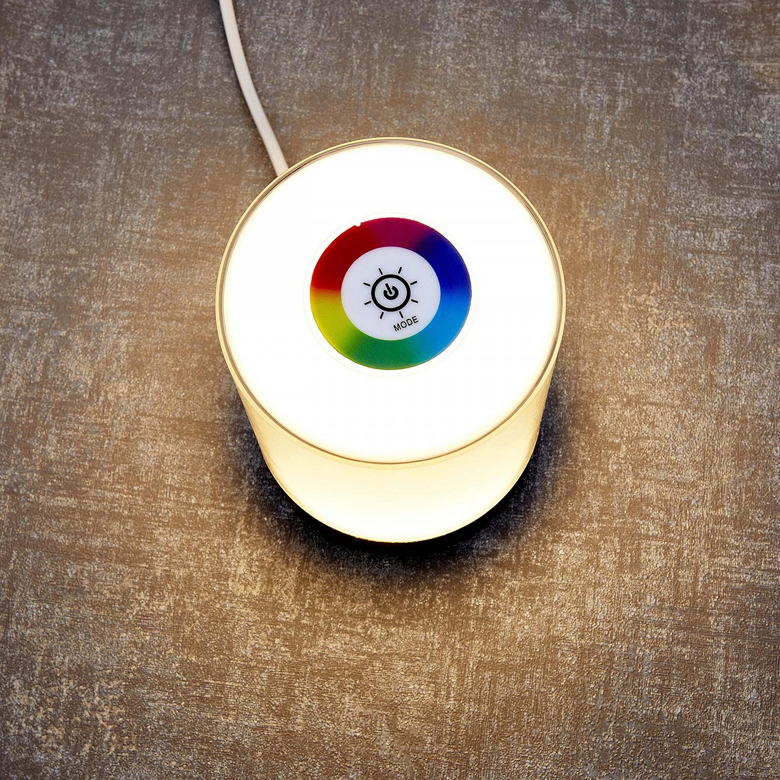 Настільна лампа LED Northpoint із сенсорним керуванням димуванням зміною кольору та портами для зарядки срібляста, фото №3