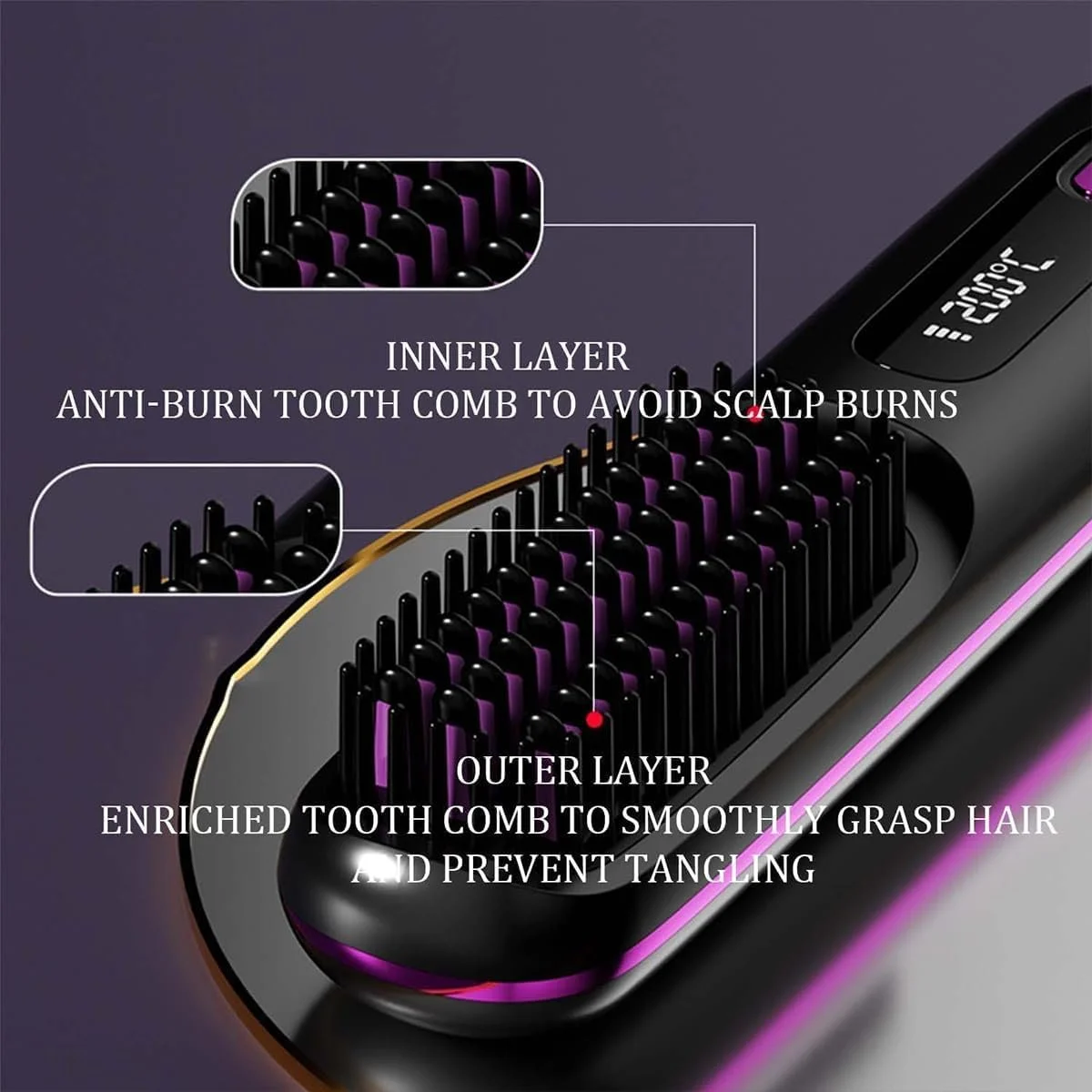 Щітка-випрямляч акумуляторна BellaBrush Pro H-air S іонізація Чорна, фото №4 Щітка-випрямляч акумуляторна BellaBrush Pro H-air S іонізація Чорна, фото №4