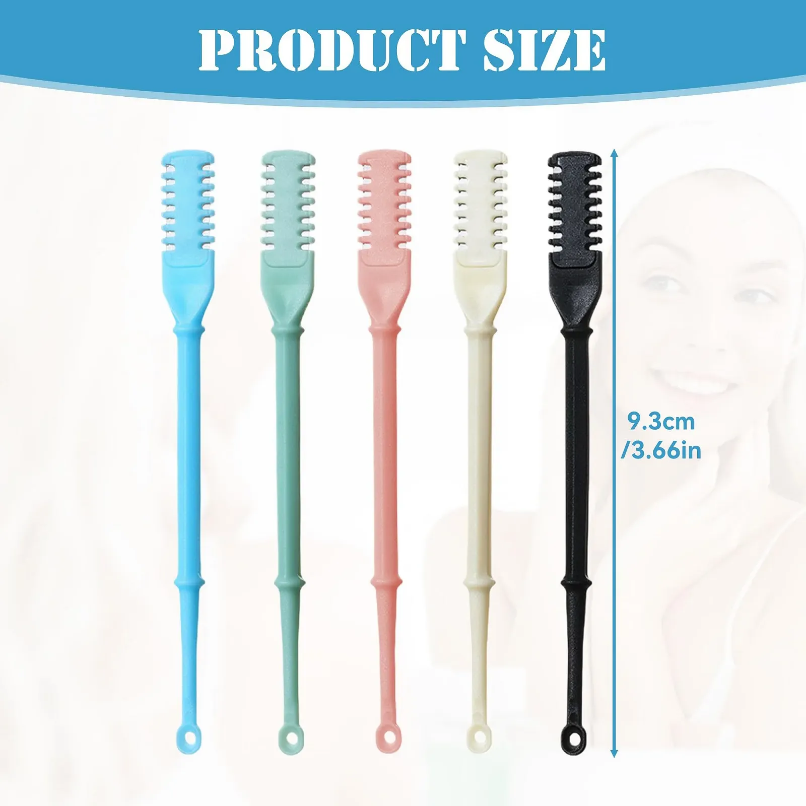 Тример для волосків носа Тример з подвійним лезом Ручний 360° обертовий з вушною паличкою (5 кольорів), фото №2