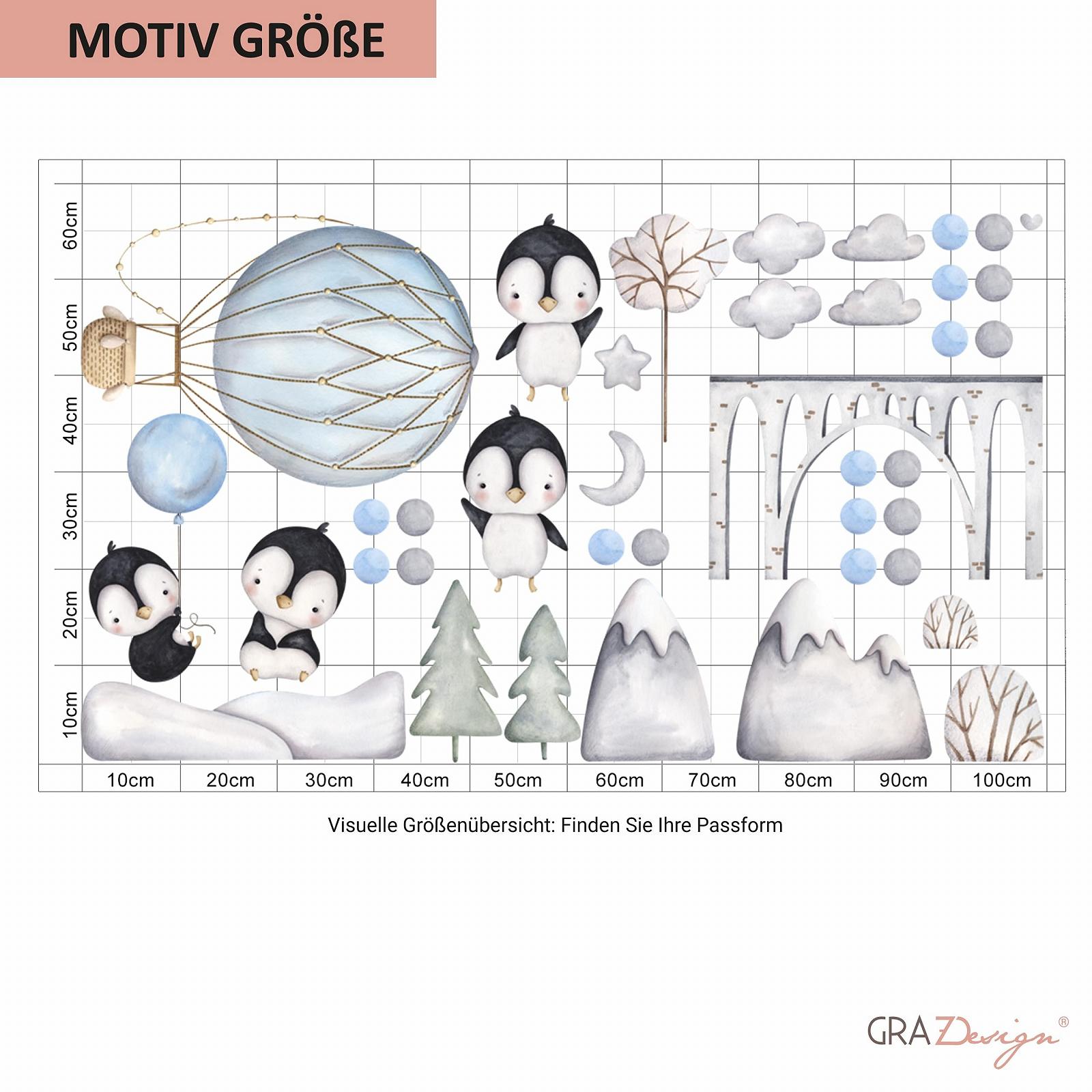 Набір наклейок на стіну GRAZDesign Пінгвіни та повітряна куля 100 x 57 см, фото №3 Набір наклейок на стіну GRAZDesign Пінгвіни та повітряна куля 100 x 57 см, фото №3