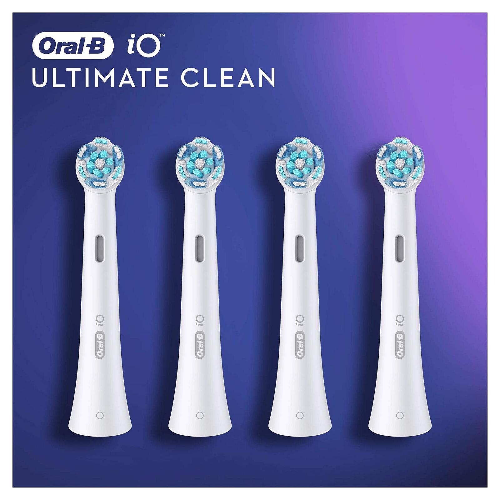Электрическая зубная щетка Oral-B iO Series 4, матовый черный/белый и сменные насадки iO Ultimate Cleaning, упаковка из 4 штук, фото №6