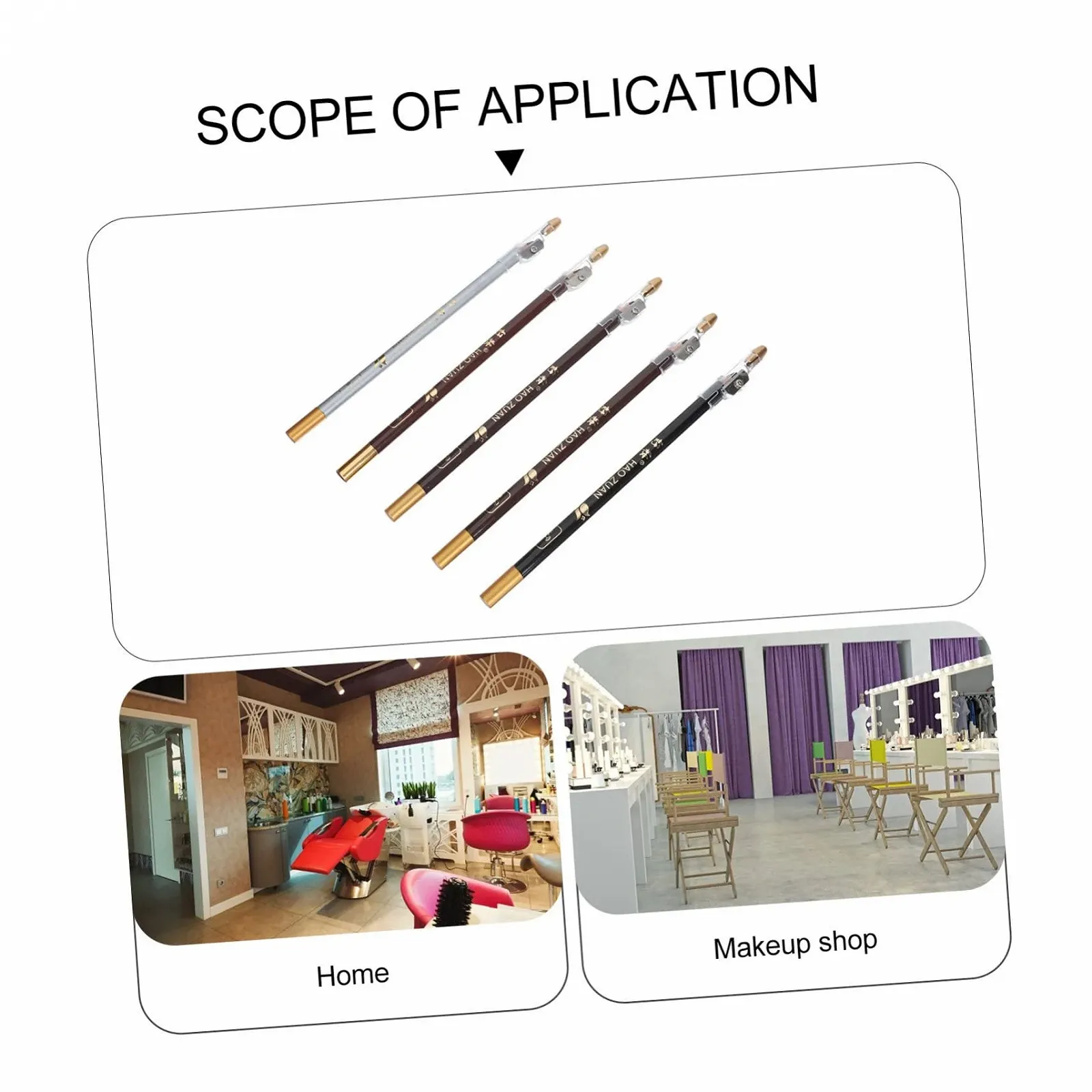 Карандаш для глаз minkissy, 5 шт, точилка, коричневый, фото №6