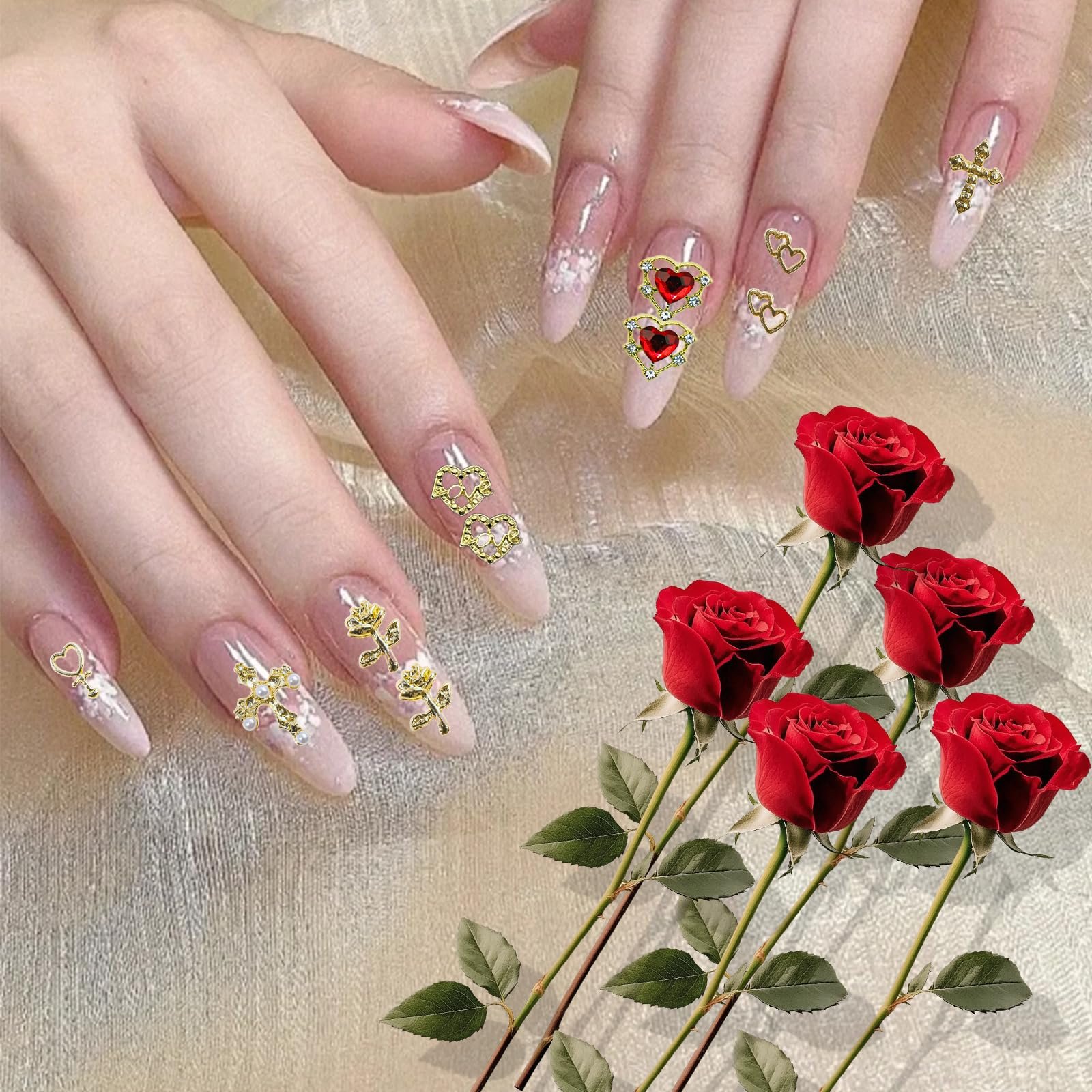 Украшения для ногтей 60 шт., 2k стиль, маленькие подвески и драгоценные камни для ногтей, персонализированные аксессуары, различные формы, украшения для ногтей со стразами, фото №2