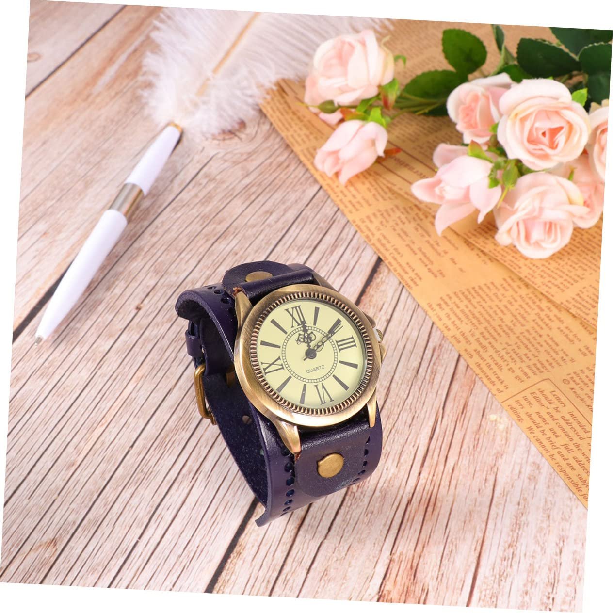 Часы PartyKindom Ретро Римские женские часы Кварцевые часы Синий, фото №9