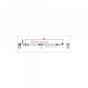 Тормозной шланг METZGER 4119373 для HONDA, передняя ось слева - Фото 1