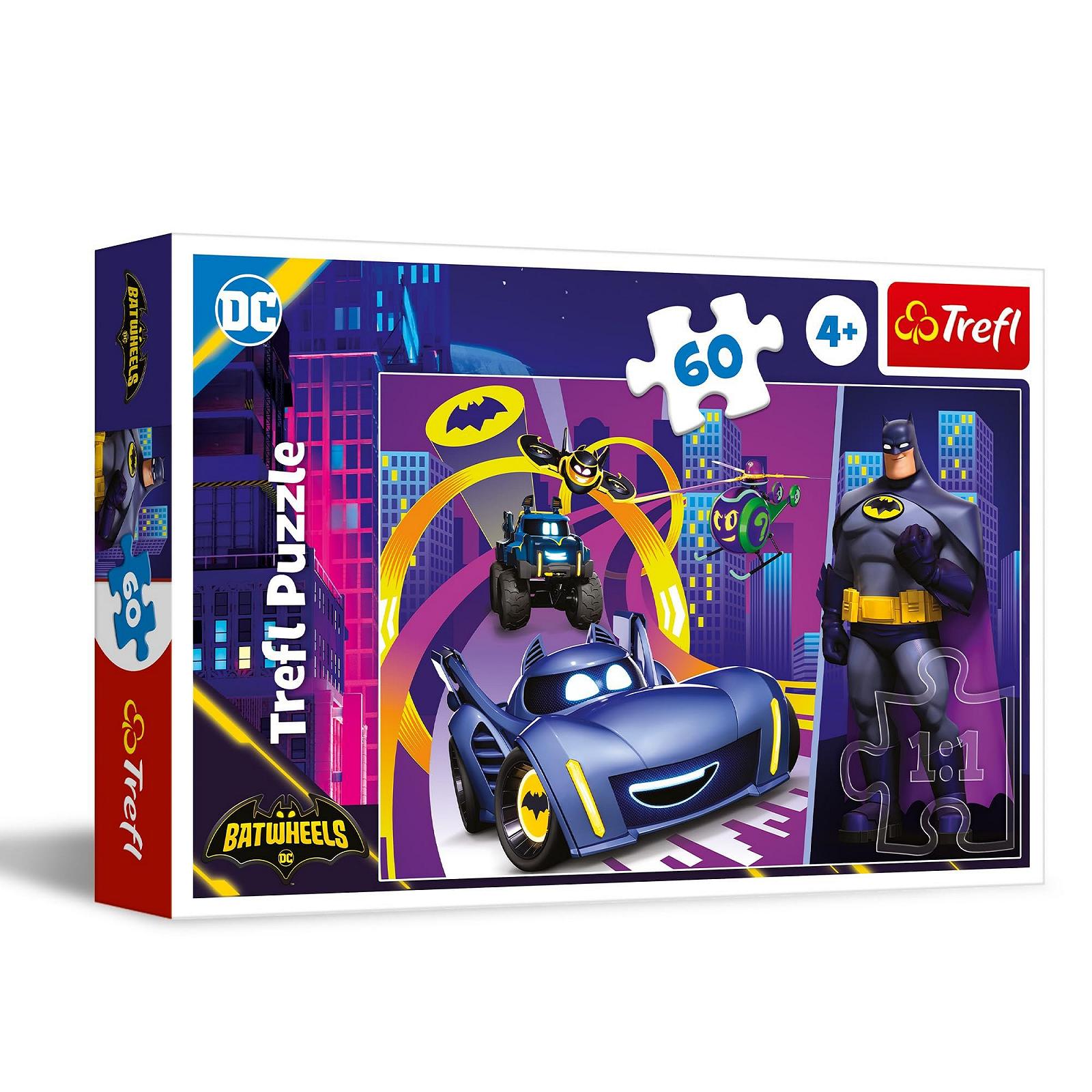 Пазли Trefl Batwheels Batman and His Vehicles 60 елементів, фото №1