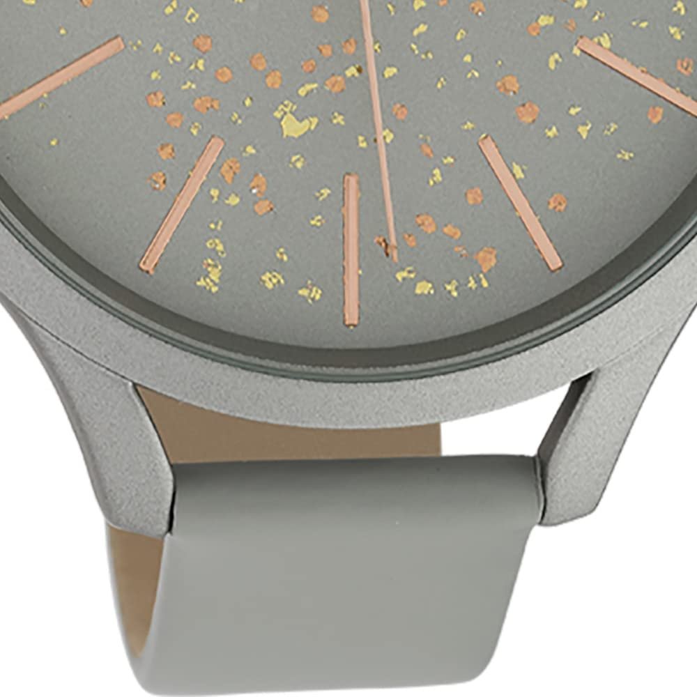 Женские часы Oozoo C10088 Блестящий циферблат Кожаный ремешок 45 мм Светло-серый/Светло-серый, Серо-серый, Ремешок., фото №3