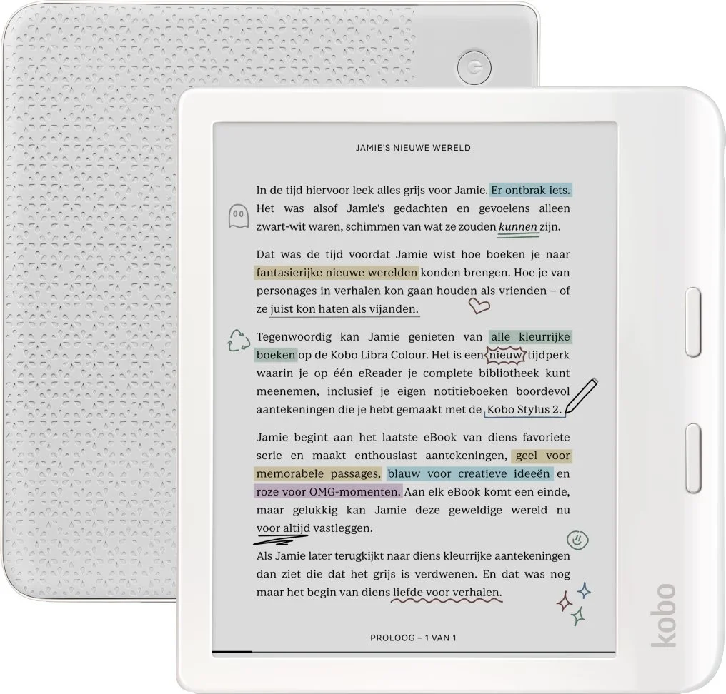 Электронная книга 7" Kobo Libra 2 / 32 ГБ / Linux / Wi-Fi / Bluetooth / Сенсорный E-Ink экран (1264 × 1680) / Настраиваемая яркость / Влагозащищенность IPX8 / До 3 недель работы от батареи / Белая, фото №1