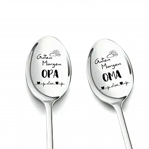 Кофейная ложка с гравировкой для бабушки и дедушки, набор 2 шт - Фото 1