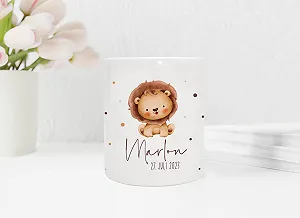 Копилка VERSCHENKICH Lion керамическая персонализированная детская Lion synthetic.ua - Фото 1