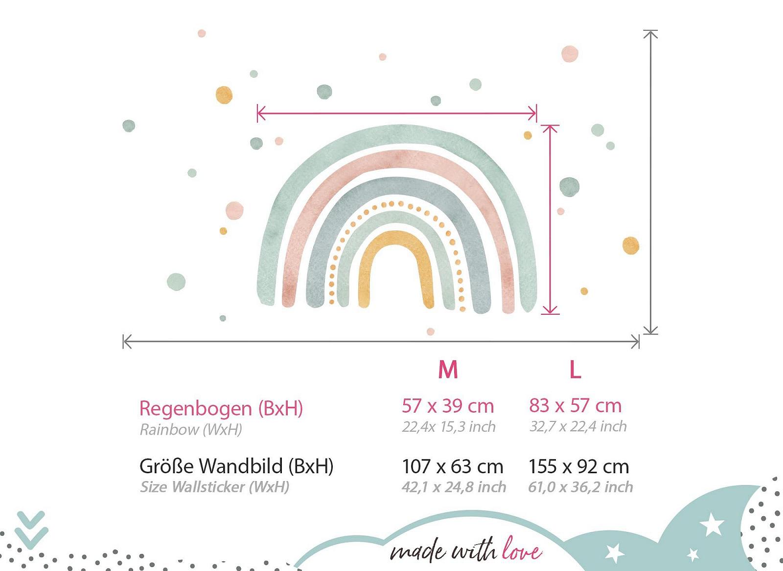 Наклейка на стену Little Deco DL5005 L Радуга Мятно-желто-красная, фото №3