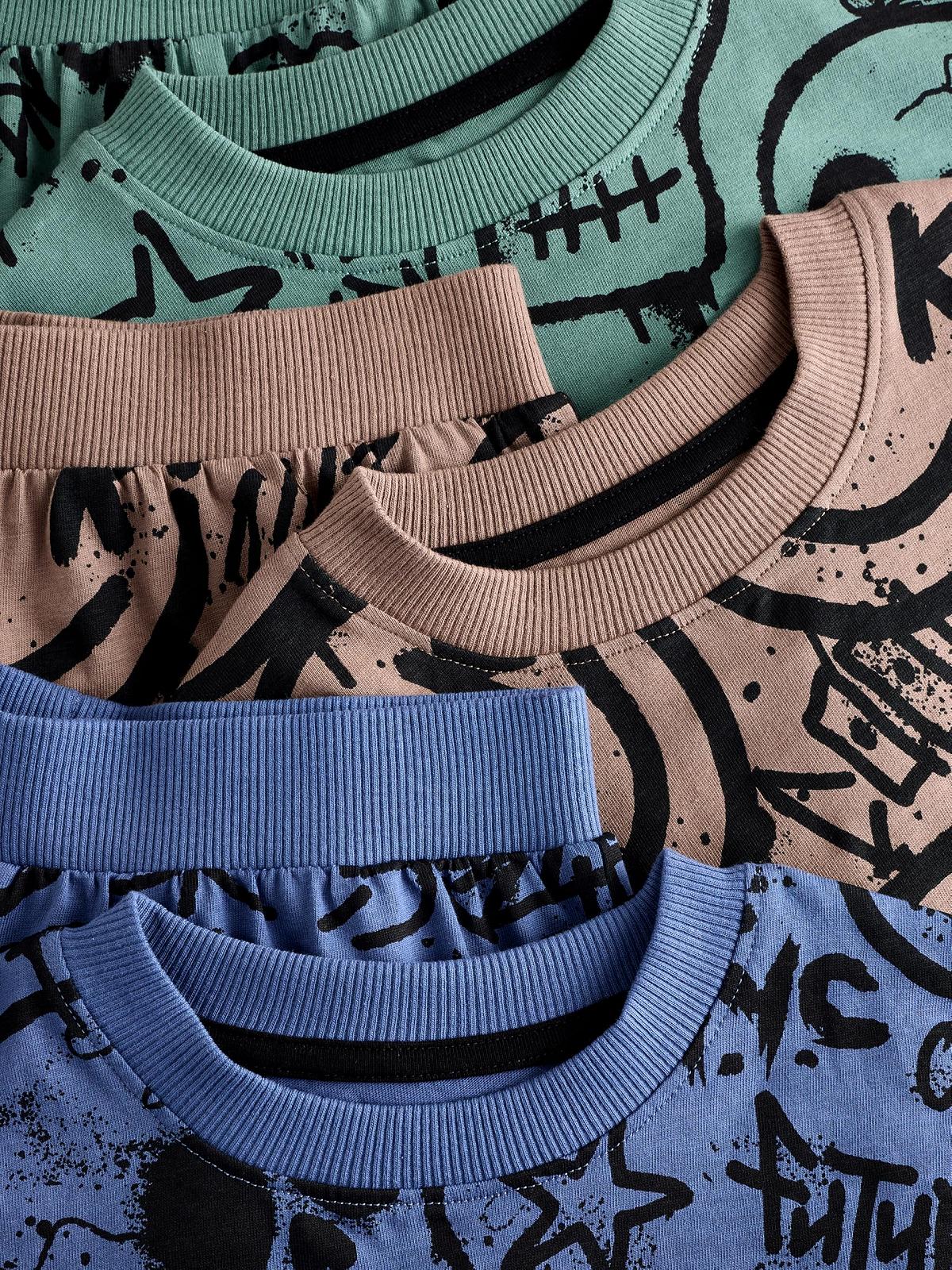 Піжама NEXT з шортами, 3 шт, 100% бавовна, фото №4